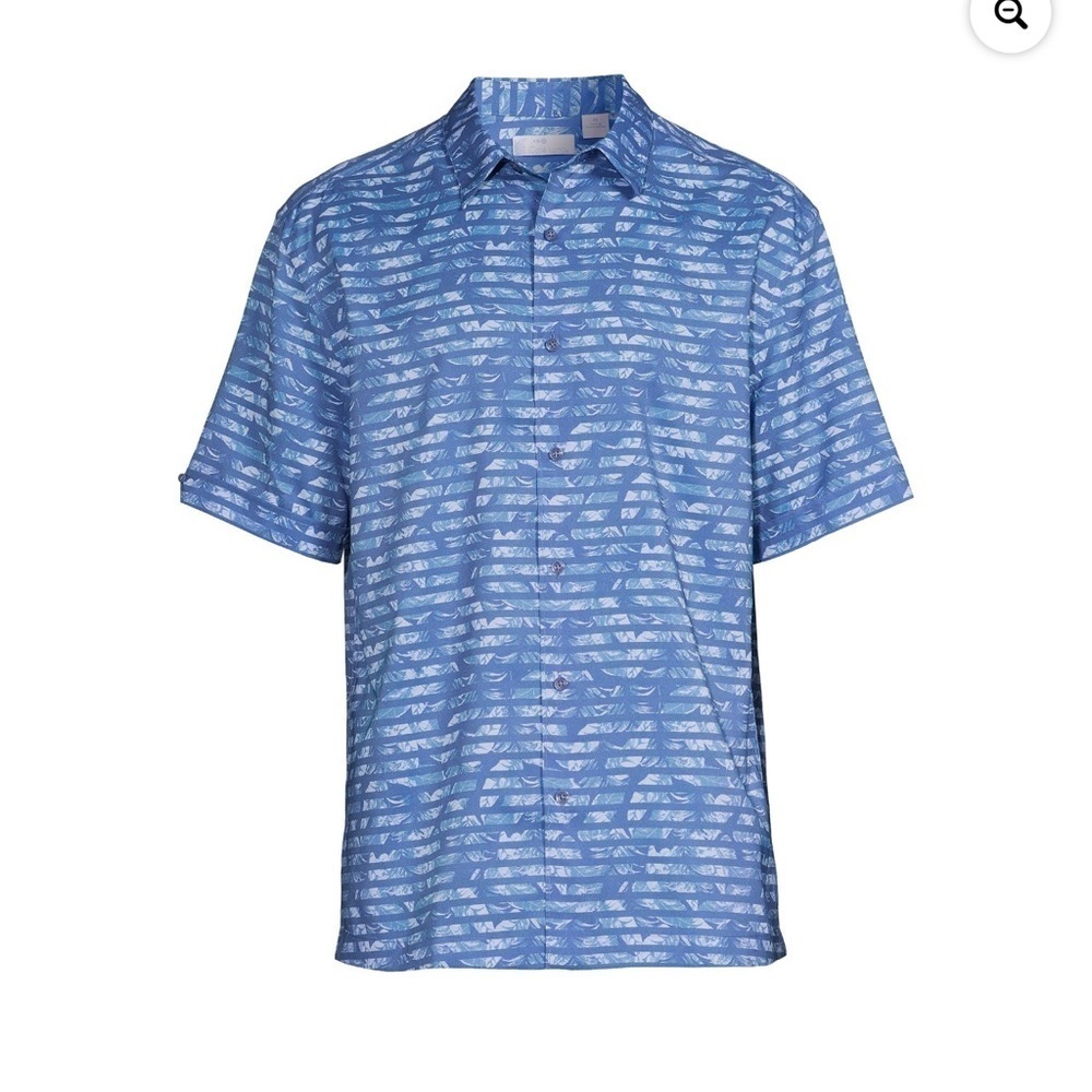 NWT Café Luna Light Blue Spring Break Shirt 3XL | Short Sleeve Tropical Style
